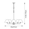 Klasyczna lampa wisząca pięciopłomienna abażurowa lniana mosiężna minimalistyczna uniwersalna Lille 117833 ENDON